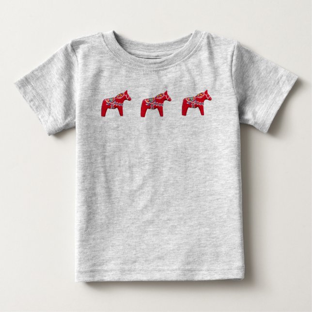 Dala Horse Baby Romper T-shirt (Vorderseite)