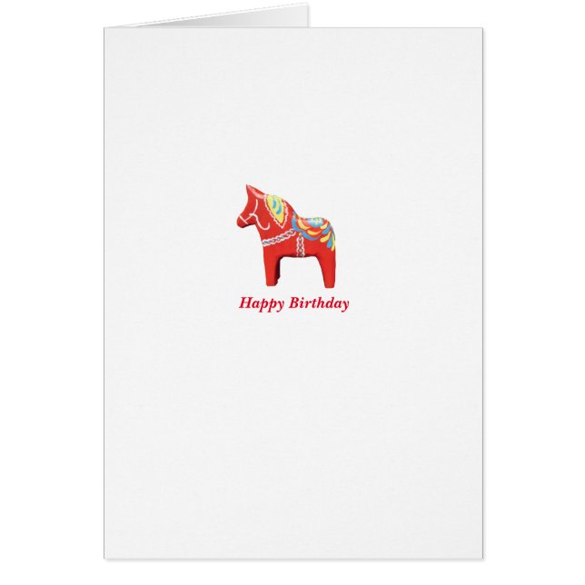 Dala Horse Birthday Card (Vorne)
