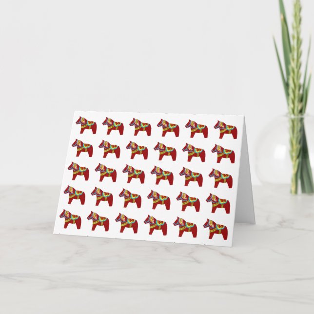 Dala Horse Birthday Card Karte (Vorderseite)