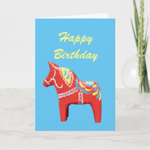 Dala Horse Birthday Card Karte