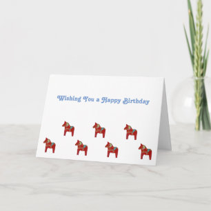 Dala Horse Birthday Card Karte