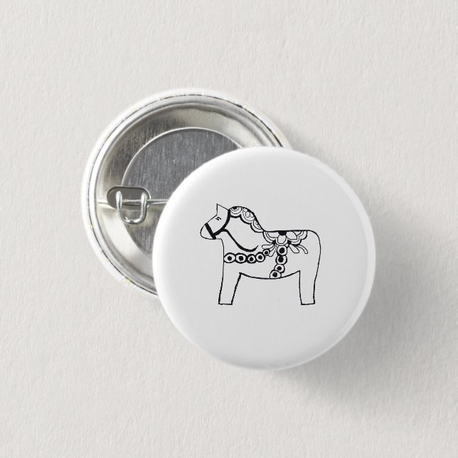 Dala Horse Button (Vorne & Hinten)