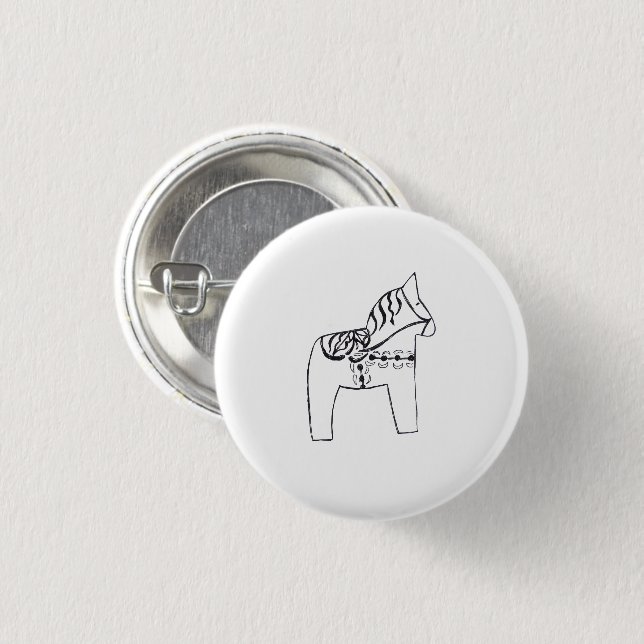 Dala Horse Button (Vorne & Hinten)