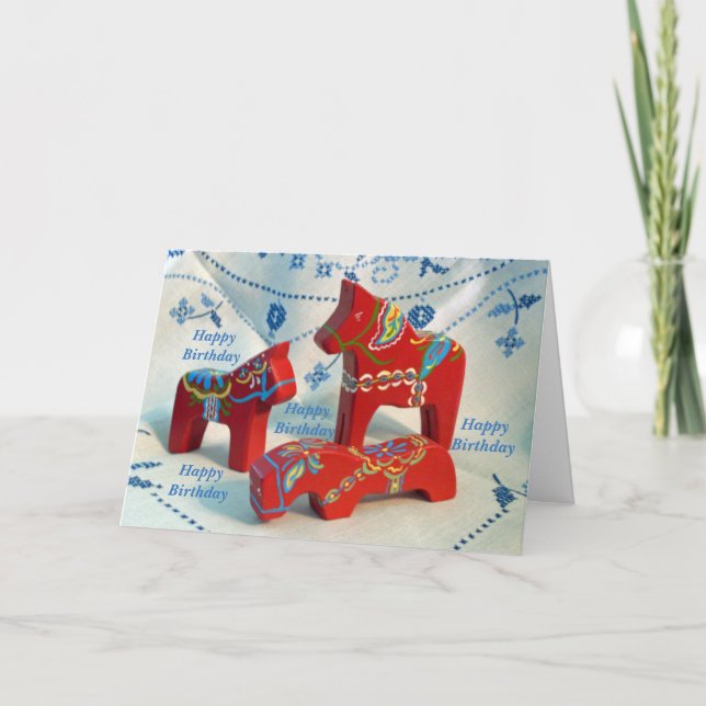 Dala Horse Collection Geburtskarte Karte (Vorderseite)