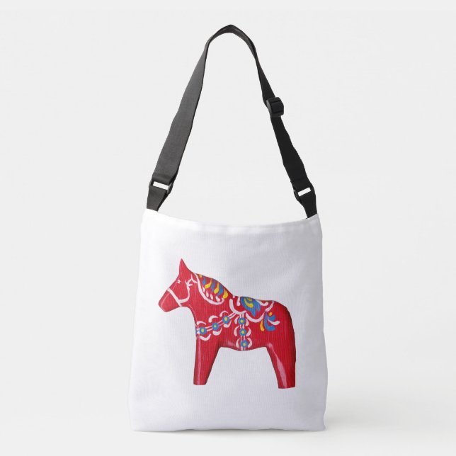 Dala Horse Cross Body Bag Tragetaschen Mit Langen Trägern (Vorderseite)
