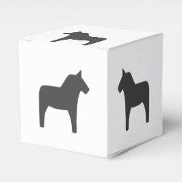 Dala Horse Dark Gray Favor Box Geschenkschachtel