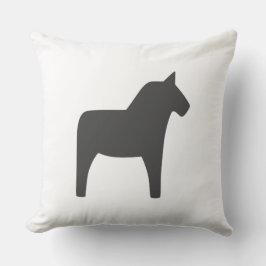 Dala Horse Dark Gray Throw Kissen