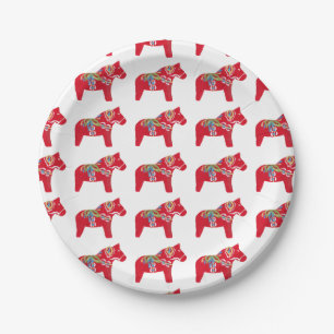 Dala Horse Dinner Plate Pappteller