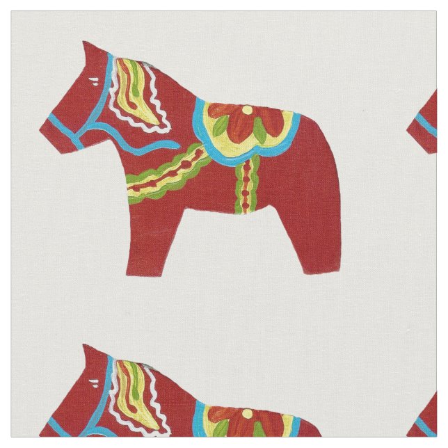 Dala Horse Fabric Stoff (Nahaufnahme)