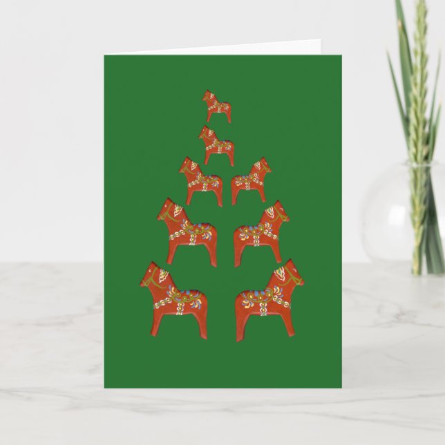 Dala Horse Holiday Card Feiertagskarte (Vorderseite)