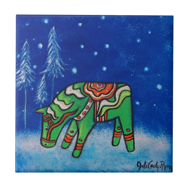 Dala Horse III Tile Untersetzer (Vorderseite)