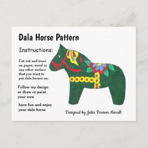 Dala Horse Muster zu teilen Feiertagspostkarte