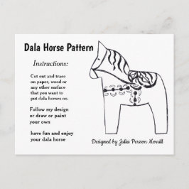 Dala Horse Muster zu teilen Feiertagspostkarte