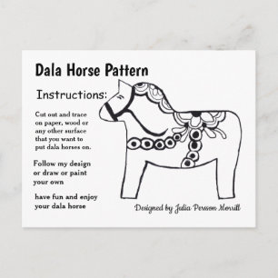 Dala Horse Muster zu teilen Feiertagspostkarte