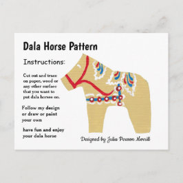 Dala Horse Muster zu teilen Feiertagspostkarte