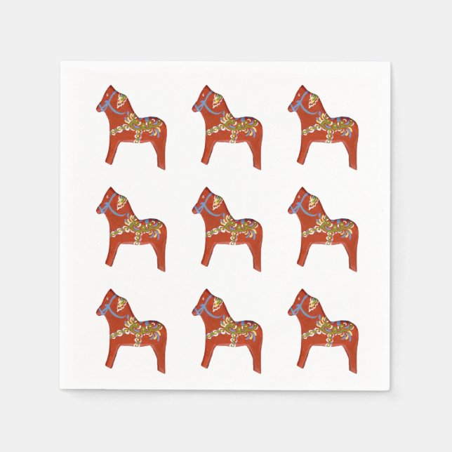 Dala Horse Paper Napkin Serviette (Vorderseite)