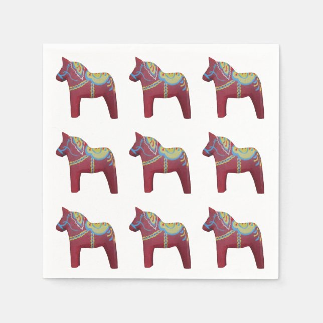 Dala Horse Paper Napkins Serviette (Vorderseite)