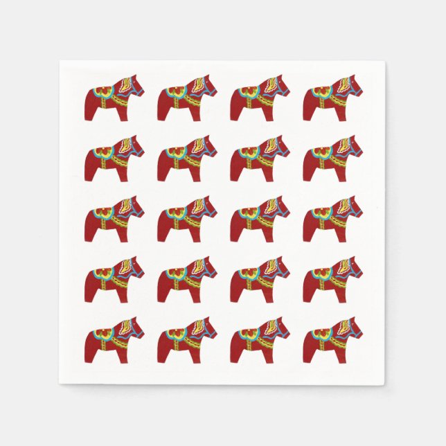 Dala Horse Paper Napkins Serviette (Vorderseite)