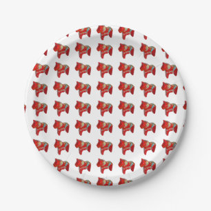 Dala Horse Paper Plate Pappteller
