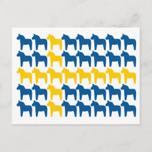 Dala Horse Schweden Flagge Postkarte