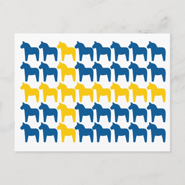 Dala Horse Schweden Flagge Postkarte (Vorderseite)