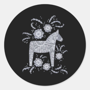 Dala Horse Schwedisch Runder Aufkleber