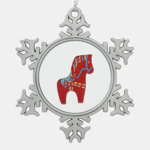 Dala Horse Snowflake Ornament