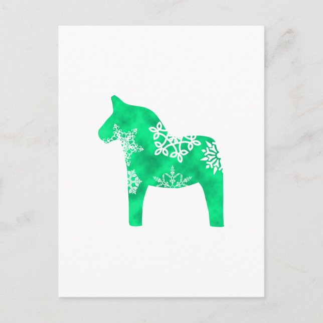 Dala Horse Snowflake Postkarte (Vorderseite)