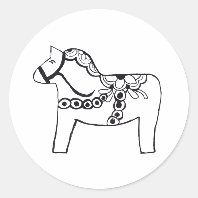 Dala Horse Sticker (Vorderseite)