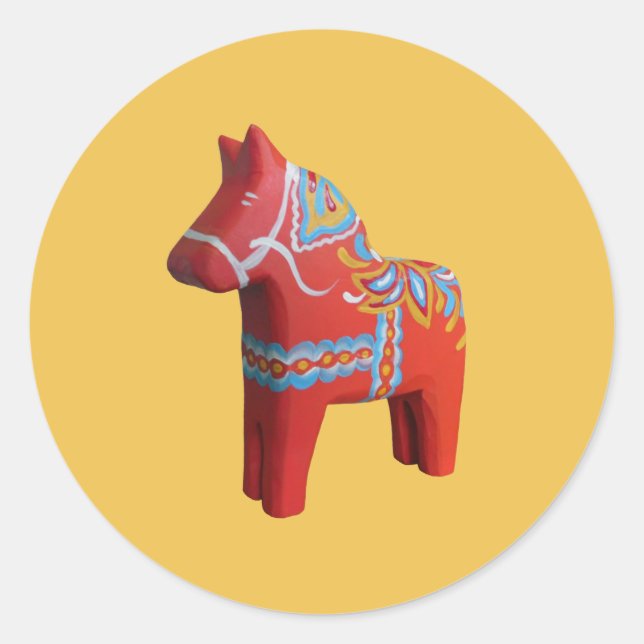 Dala Horse Sticker (Vorderseite)