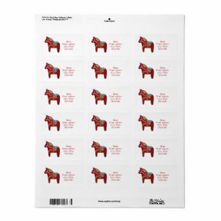 Dala Horse von Julia Persson Morrill Adressaufkleber