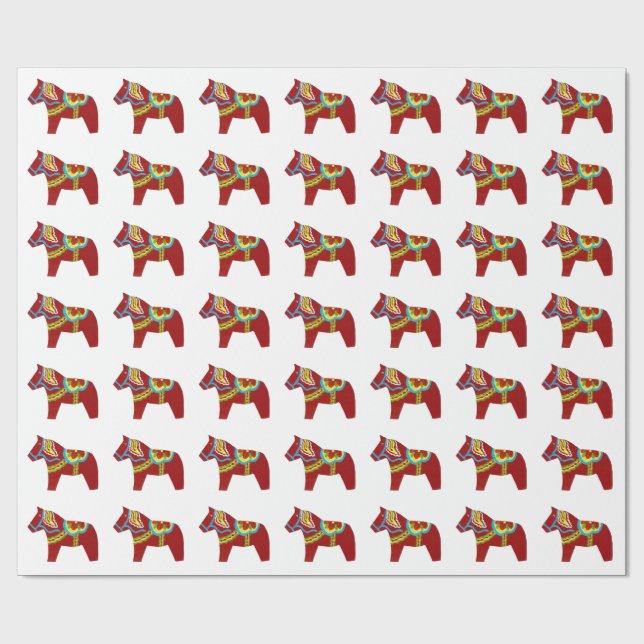 Dala Horse Wrapping Paper Geschenkpapier (Flach)
