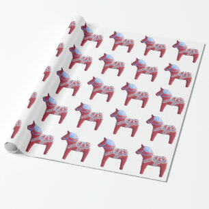 Dala Horse Wrapping Paper Geschenkpapier