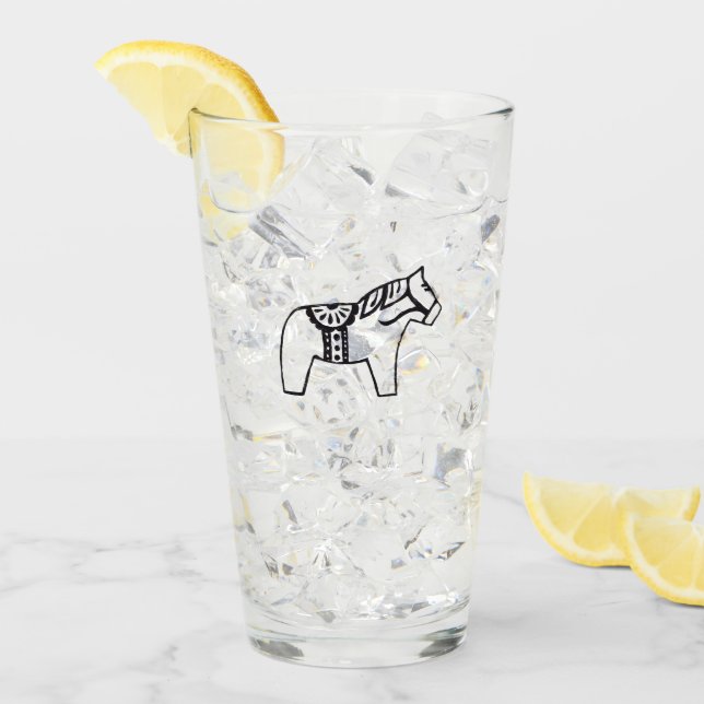 Dala Horse Zeichnend Glas (Vorderseite Ice)