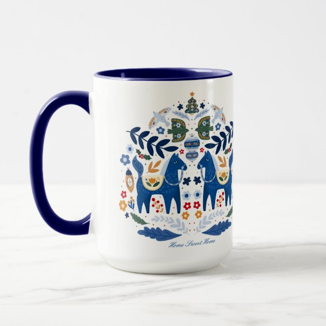 Dala Horse - Zuhause Sweet Zuhause Tasse (Links)
