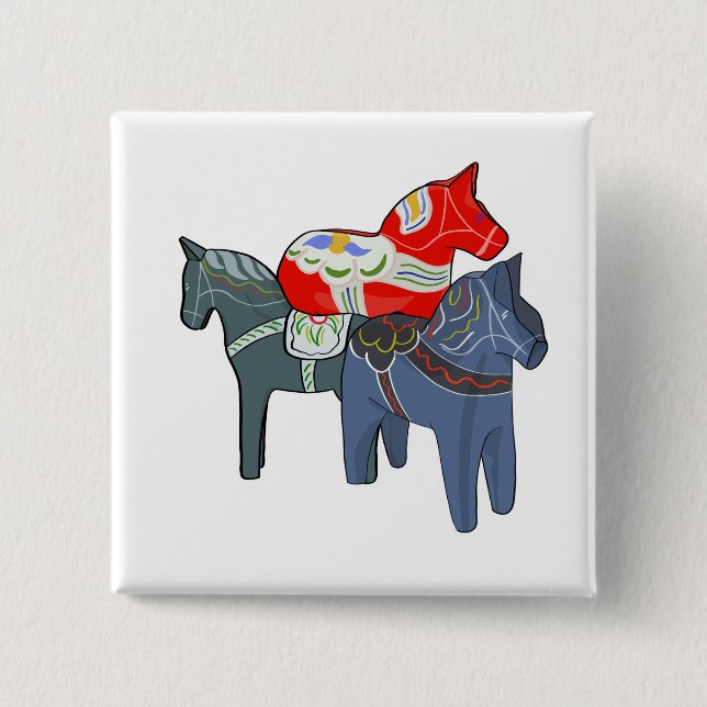 Dala Horses Button (Vorderseite)