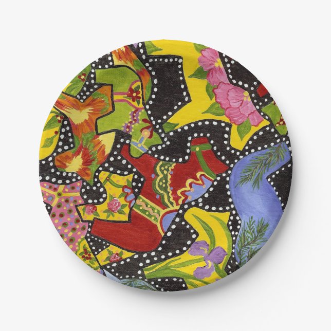 Dala Horses Paper Plate Pappteller (Vorderseite)