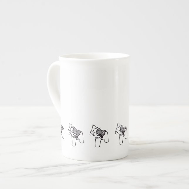 Dala Horses Prozellantasse (Vorderseite Links)