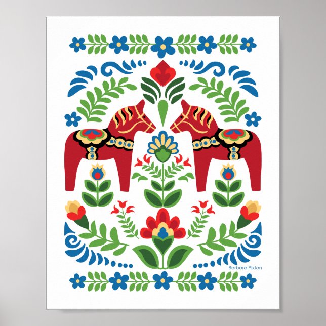 Dala Horses Red Poster (Vorne)