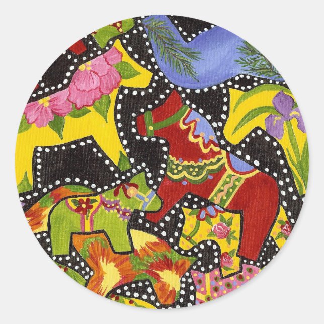 Dala Horses Sticker (Vorderseite)