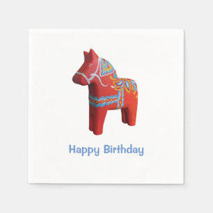 Dala Pferd Geburtstagspapier Napkins Serviette