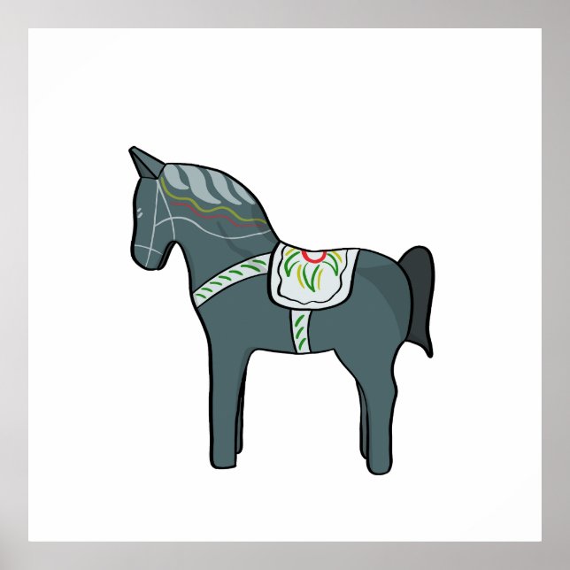 Dala Pferd Poster (Vorne)