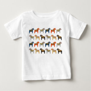 Dala-Pferd schwedisches Volkskunstmuster Baby T-shirt
