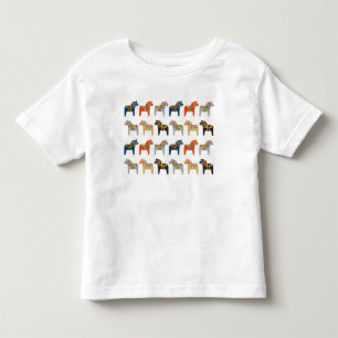 Dala-Pferd schwedisches Volkskunstmuster Kleinkind T-shirt