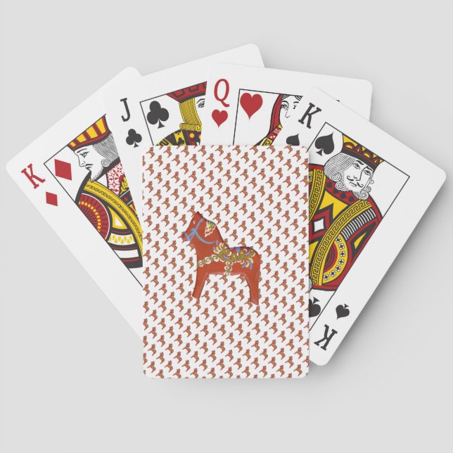 Dala Pferd Spielkarten (Rückseite)