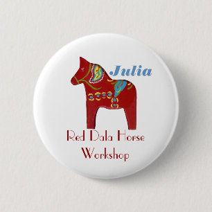 Dala Pferdepersonalisierter Namensumbau-Knopf Button