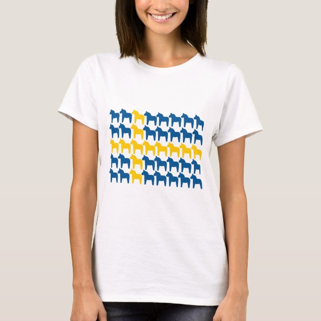 Dala Pferdeschweden-Flagge T-Shirt (Vorderseite)