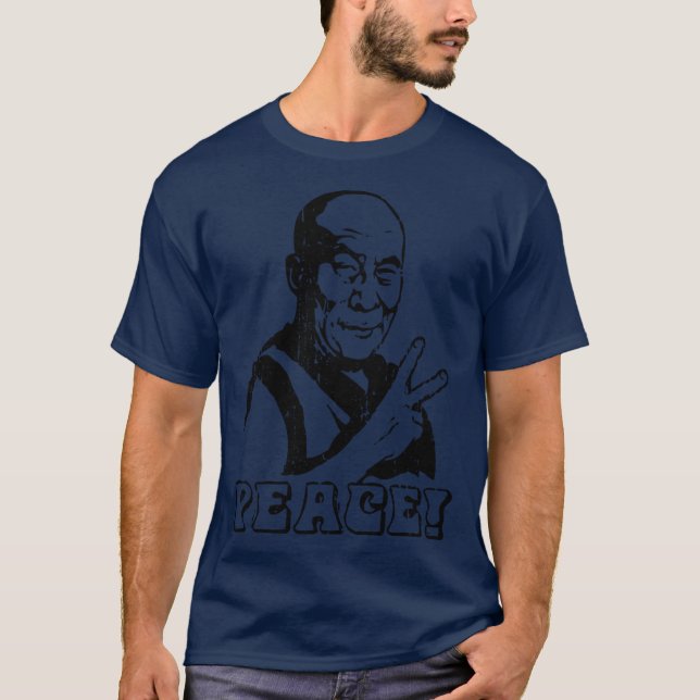 Dalai Lama Friedenszeichen Mädchen T-Shirt (Vorderseite)