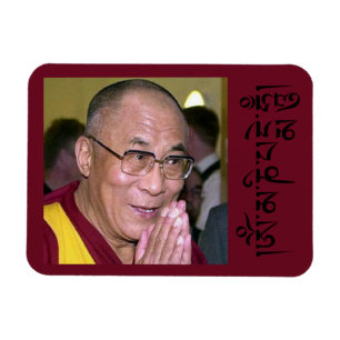 Dalai Lama Gebet mit Om Mani Padme Hum Mantra Magnet