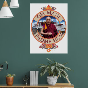 Dalai Lama Potala-Palast Om Mani Padme Hum Poster